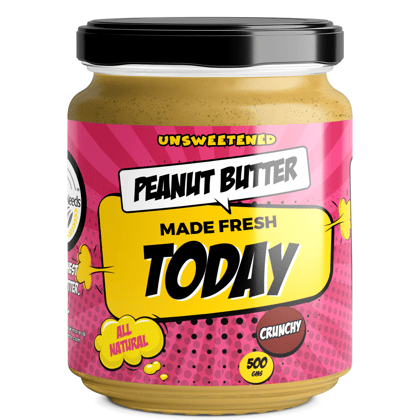 Natural Peanut Butter - Unsweetened, Crunchy (500gms) - Made Fresh on Day of Order Natural Peanut Butter - Unsweetened, Crunchy (500gms) - Made Fresh on Day of Order
