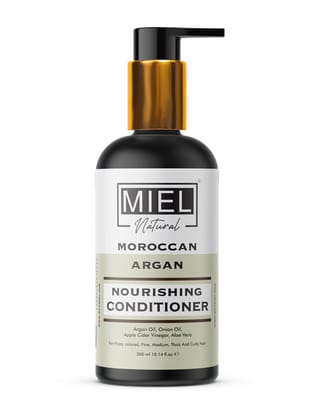 Miel Natural Moroccan Argan Nourishing Conditioner with Argan Oil, Onion Oil, ACV, Coconut oil 300ml Miel Natural Moroccan Argan Nourishing Conditioner with Argan Oil, Onion Oil, ACV, Coconut oil 300ml