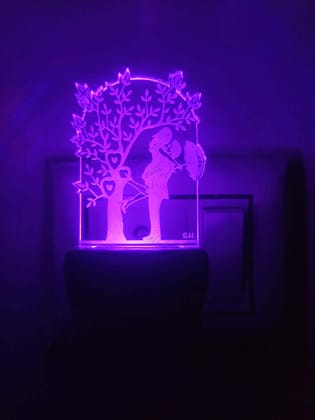 Multicolor Acrylic Night Lamp Couple Under Tree - Add a Pop of Color to Your Bedroom Multicolor Acrylic Night Lamp Couple Under Tree - Add a Pop of Color to Your Bedroom