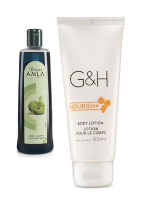 G&H Nourish+ Body Lotion 60 ml + Persona Amla Hair Oil 200ML