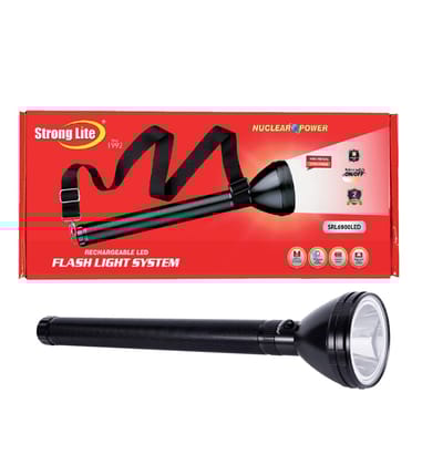 Strong lite SRL6900LED, Recharegable 4000mAh battery, Torch Flashlight, 3KM Long Distance Beam Range, Aircraft Aluminum Body with Ultra Bright LED Light for Building Security, Aluminum