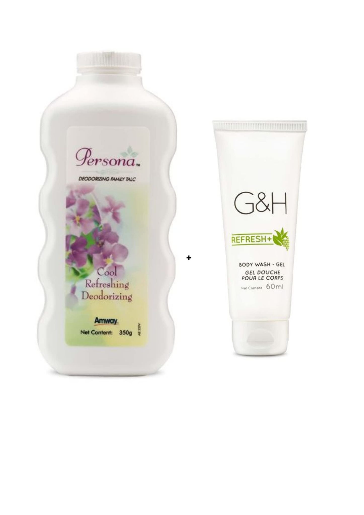 Amway Persona Talc powder 350 & G&H Body wash Gel 60 ml combo