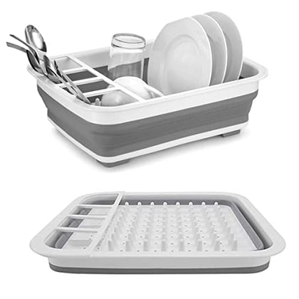 Rigwa Vegetable Fruit Wash and Drain Sink Storage Basket - Multifunctional and Space-Saving Dish Tub with Collapsible Cutting Board and Drying Rack Rigwa Vegetable Fruit Wash and Drain Sink Storage Basket - Multifunctional and Space-Saving Dish Tub with Collapsible Cutting Board and Drying Rack