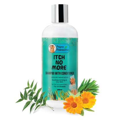 Papa Pawsome Itch No More Shampoo with Conditioner for Dog, 250 ml Papa Pawsome Itch No More Shampoo with Conditioner for Dog, 250 ml