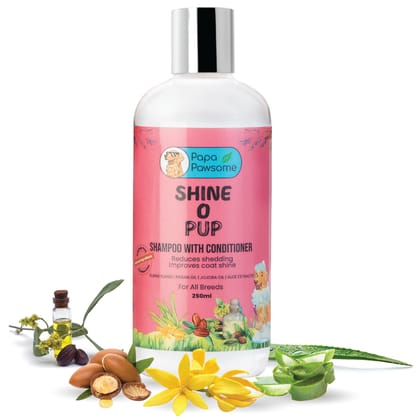 Papa Pawsome Shine O' Pup Tear-Free Shampoo with Conditioner for Dog, 250 ml Papa Pawsome Shine O' Pup Tear-Free Shampoo with Conditioner for Dog, 250 ml