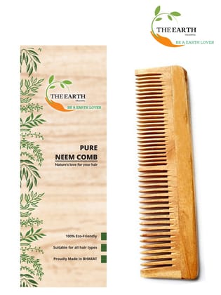 The Earth Trading Neem Comb Regular Teeth | Anti Hair Fall | Detangle | Organic | Pure & Natural | Pure Kacchi Neem Wood Comb The Earth Trading Neem Comb Regular Teeth | Anti Hair Fall | Detangle | Organic | Pure & Natural | Pure Kacchi Neem Wood Comb