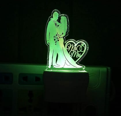 Red Robin MR. MRS. with Tree Acrylic 3D Optical Illusion Night Lamp, RGB 7 Colors Auto Colour Changing LED Plug and Play Night Light, Office Day Light, for Home and Office, Best for Gift, Multicolour Red Robin MR. MRS. with Tree Acrylic 3D Optical Illusion Night Lamp, RGB 7 Colors Auto Colour Changing LED Plug and Play Night Light, Office Day Light, for Home and Office, Best for Gift, Multicolour