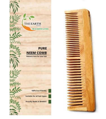 Kacchi Neem Wood Comb - Regular for Mens & Womens Dual Teeth | Handmade| Pure Neem Wood | Comb for Detangle Kacchi Neem Wood Comb - Regular for Mens & Womens Dual Teeth | Handmade| Pure Neem Wood | Comb for Detangle