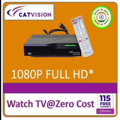 Catvision DD Free Dish DTH MPEG4 HD for 115+ Free TV Channels with | HDMI Cable | Deluxe Remote (pack of 5)