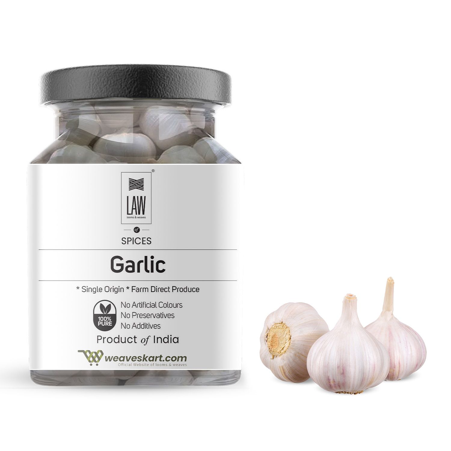 Premium Garlic Whole – 100 gm (Single Origin, Farm Direct Produce, Organically Grown & Made in small batches)