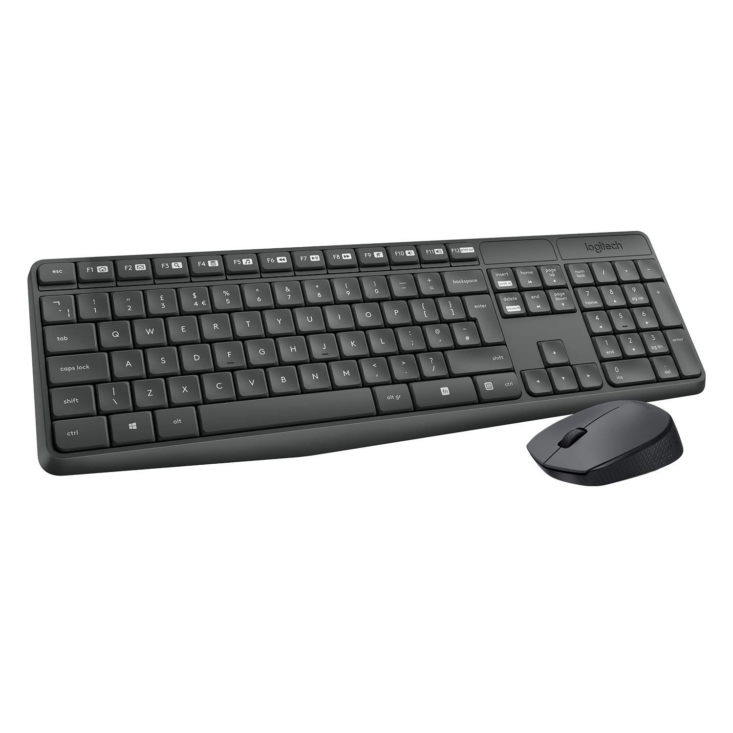 Logitech MK235 Wireless Keyboard and Mouse Combo for Windows, 2.4 GHz Wireless with Nano USB-Receiver, Wireless Mouse, 15 FN Keys, 3-Year Battery Life, PC/Laptop - Black