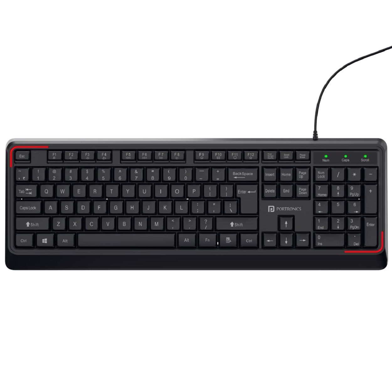 Portronics - KI-PAD Black USB Wired Desktop Keyboard