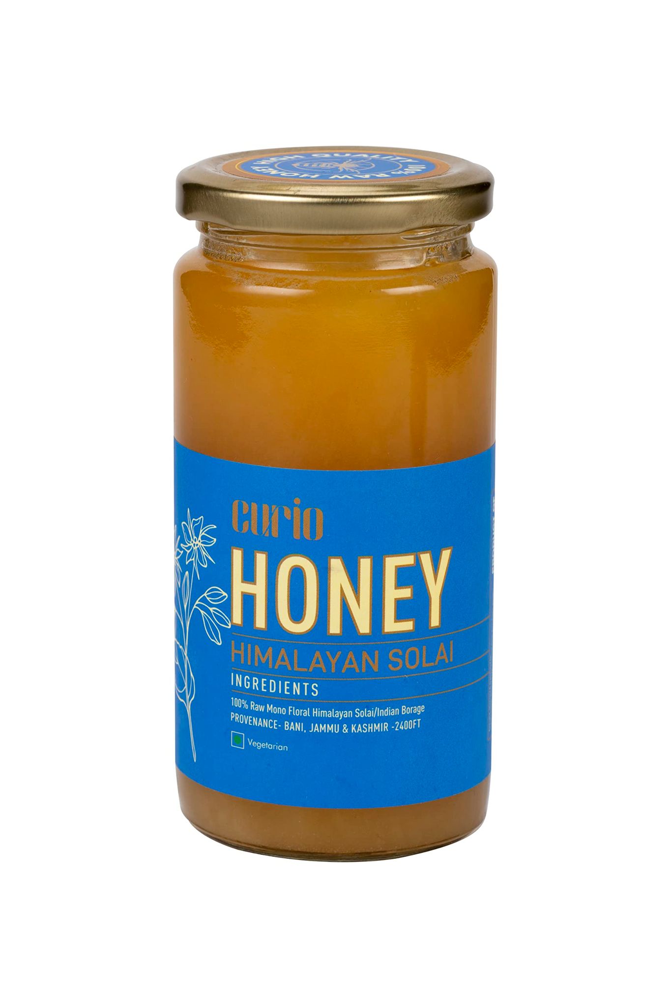 Curio Raw Monofloral Honey| Hiamlayan Solai | Indian Borage Honey |Provenance- Ramban, J&K 2400 Ft Above Sea Level -1000 gm (500gm- Pack of 2)