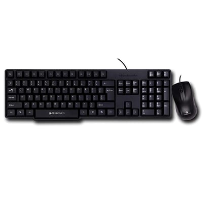 Zebronics Wired Keyboard and Mouse Combo with 104 Keys and a USB Mouse with 1200 DPI - JUDWAA 750 Zebronics Wired Keyboard and Mouse Combo with 104 Keys and a USB Mouse with 1200 DPI - JUDWAA 750