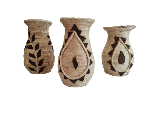 Beautiful Banana Fiber Flower Stand (3 pic)