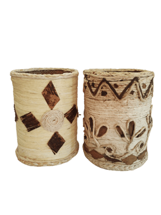 Banana Fiber Pen Stand Circle Shape (1 pic)