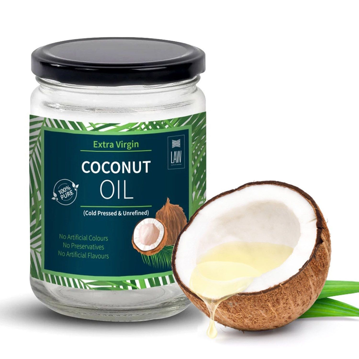 Extra Virgin Premium Coconut Oil from Kerala – glass jar (Single Origin, Organically Grown & Made in small batches)