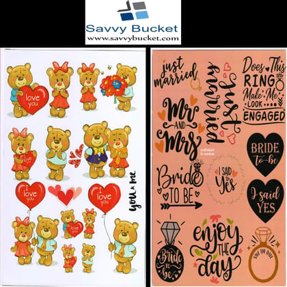 SavvyBucket||Scrapbooking Love Elements & Tags Sheets||Multi-Coloured