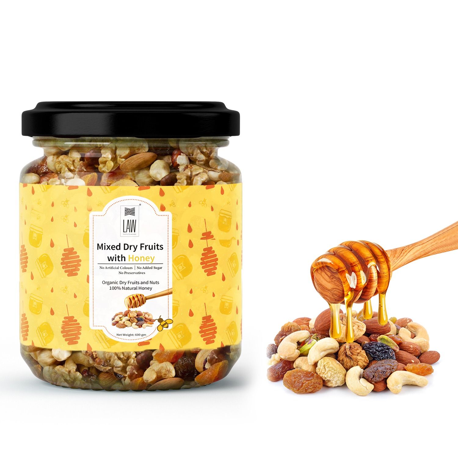 Mixed Dry Fruits & Nuts with Honey ( Packed in Glass Bottle )