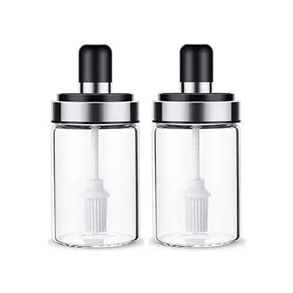 CARTBURG Oil jar with Brush - 2Pcs Airtight Transparent Borosilicate Glass Food Oil Storage Jar With Silicone Brush For Kitchen, Ghee, Butter, Oil Spread Brush For Hotel, Home, Cafe(250ml, Pack Of 2) CARTBURG Oil jar with Brush - 2Pcs Airtight Transparent Borosilicate Glass Food Oil Storage Jar With Silicone Brush For Kitchen, Ghee, Butter, Oil Spread Brush For Hotel, Home, Cafe(250ml, Pack Of 2)