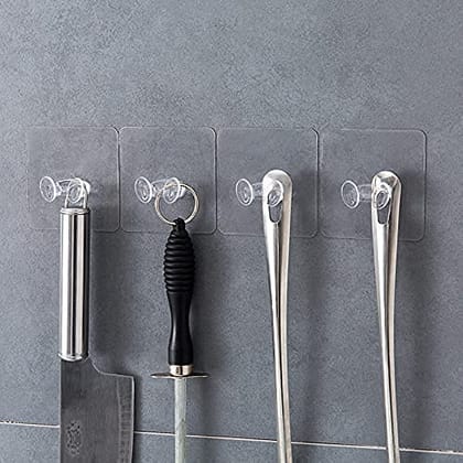 CARTBURG Wall Hook - Adhesive Wall Mount Heavy Plastic Transparent Waterproof Hooks for Hanging Towel, Keys, Coats, Hats, Bags, Kitchen Items, Perfect for Bathroom, Home, Office (12) CARTBURG Wall Hook - Adhesive Wall Mount Heavy Plastic Transparent Waterproof Hooks for Hanging Towel, Keys, Coats, Hats, Bags, Kitchen Items, Perfect for Bathroom, Home, Office (12)