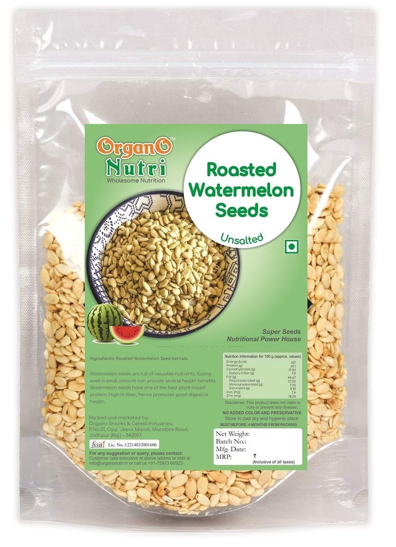OrganoNutri Roasted Watermelon Seeds - Unsalted | Roasted Magaj