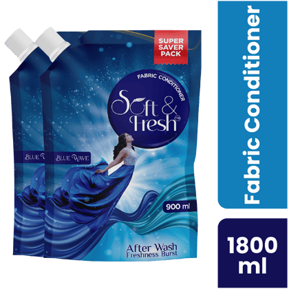 Soft & Fresh Blue Wave 2X900ml, best Fabric Conditioner softener 900ml pack of 2