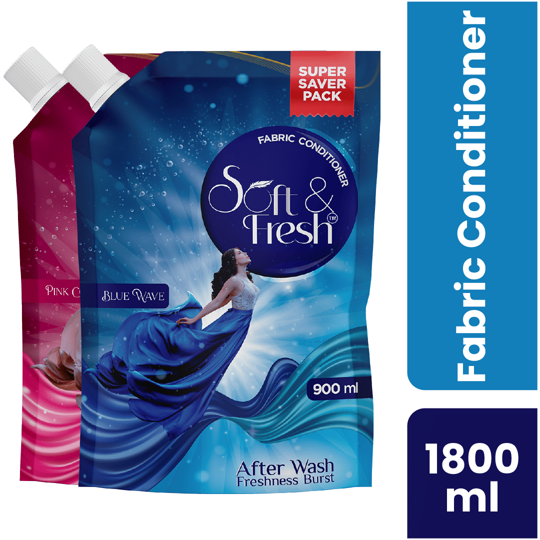 Soft & Fresh Blue Wave & Pink Coral 2X900ml, Fabric Conditioner Softener 900ml pack of 2