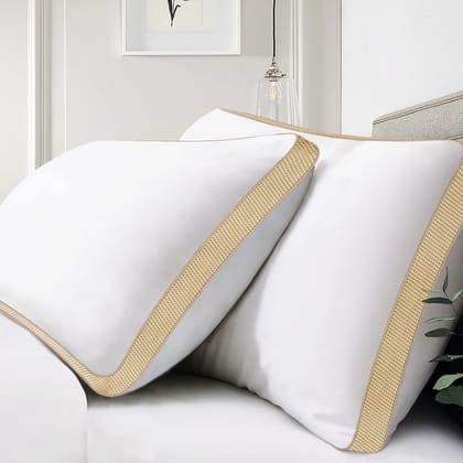 Homerz Set of 2 Gusset Pillow, 3D Conjugated Fiber Filled, Adequate Firmness and Support, 17 X 27 Inch Size, Conjugated Microfiber, White (Goldstar - 2 pc) Homerz Set of 2 Gusset Pillow, 3D Conjugated Fiber Filled, Adequate Firmness and Support, 17 X 27 Inch Size, Conjugated Microfiber, White (Goldstar - 2 pc)