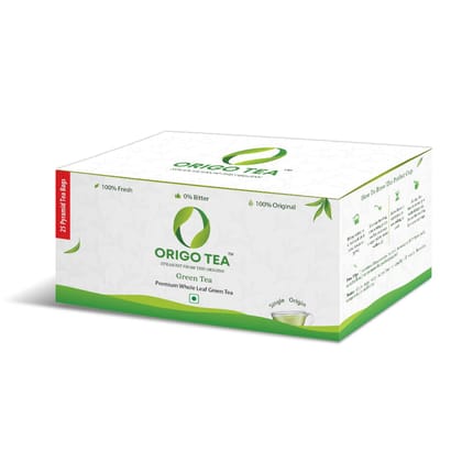 Origo Tea - Premium Whole Leaf Green Tea - 25 Pyramid Tea Bags (30g)