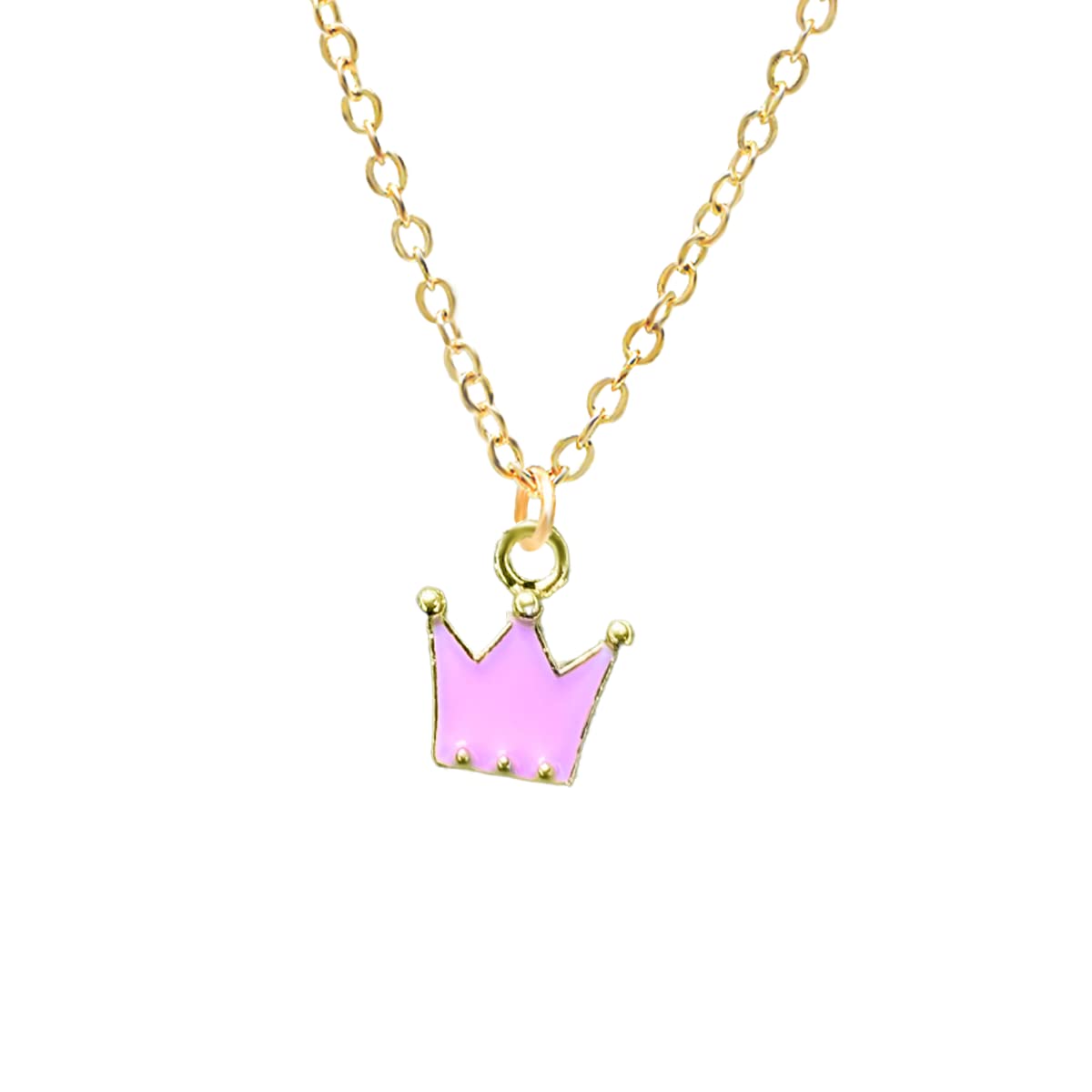 Rack Jack Y2K charm pendant necklace - Crown - Pink