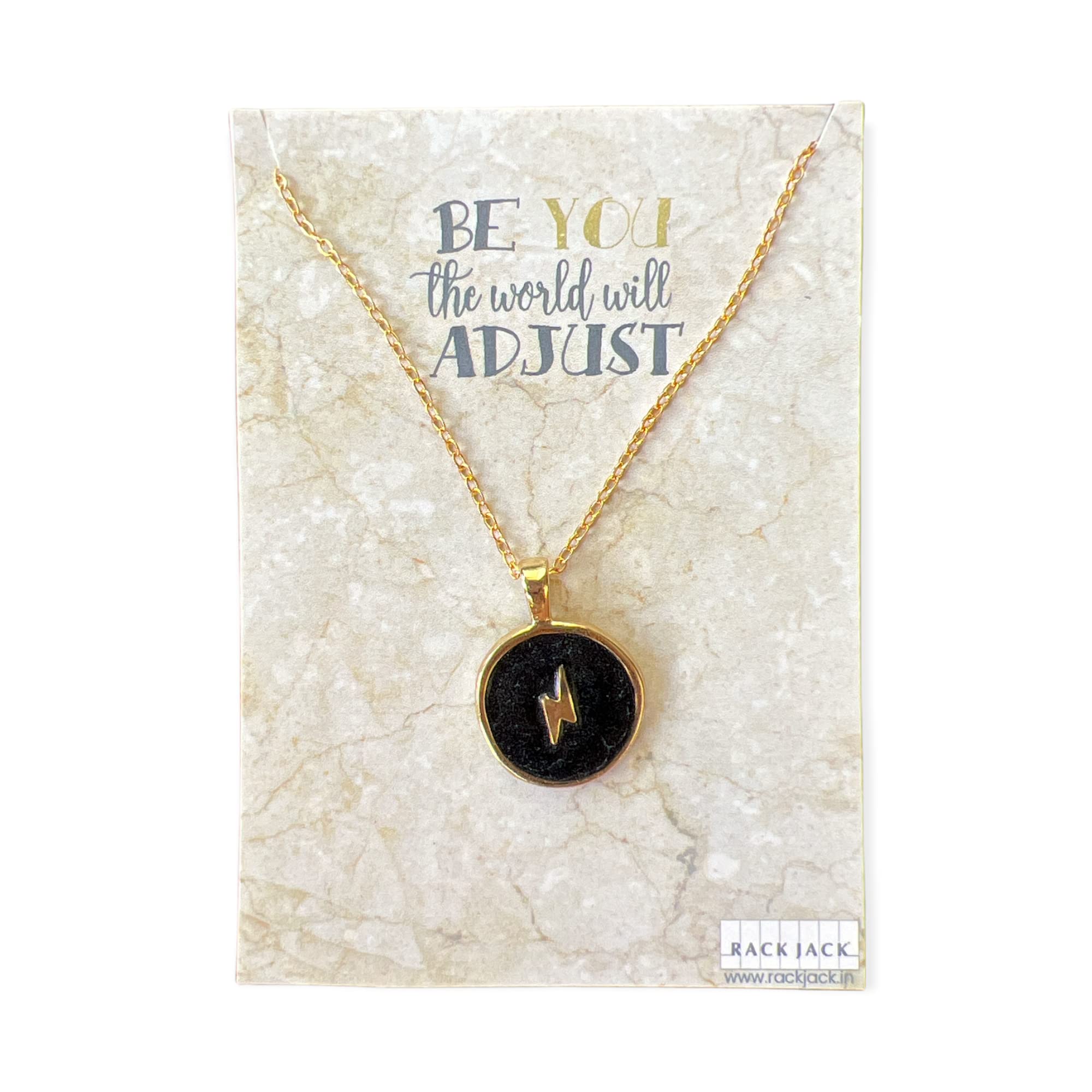Rack Jack dreamy Gold Enamel Charm Pendant - Black Star