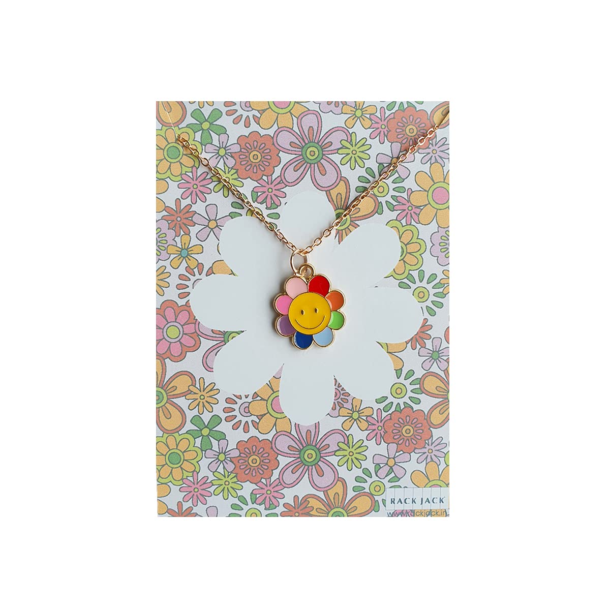 Rack Jack Y2K Charm Pendant Gold Necklace - Daisy Smile