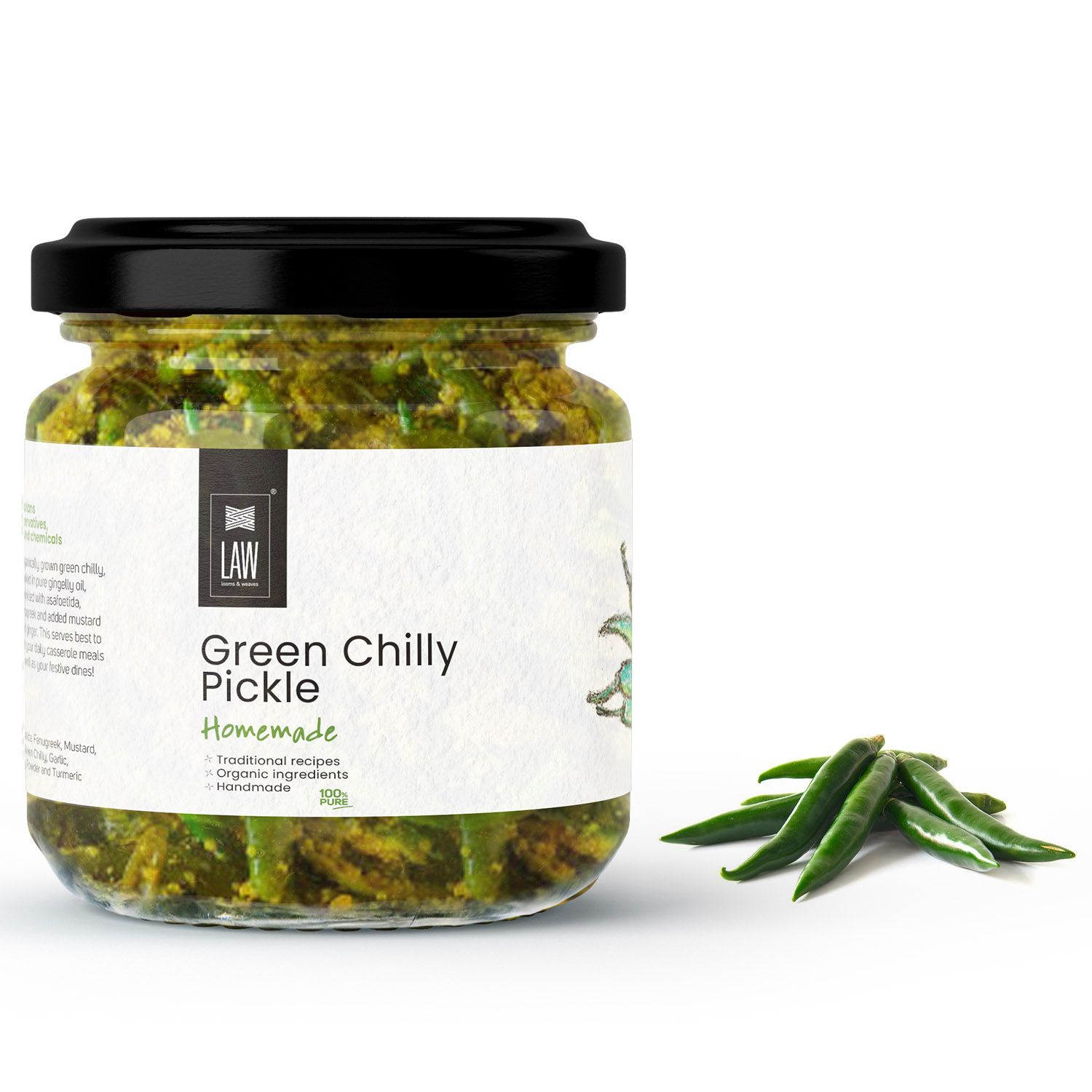 Homemade Green Chilli Pickle -Handmade/Preservative free/Grandma’s Secret Recipe/Kerala Style