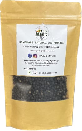 Ajji's Magic 100% Natural Black Pepper/ Kali MIrch/ Nalla Miriyalu Bold Ajji's Magic 100% Natural Black Pepper/ Kali MIrch/ Nalla Miriyalu Bold