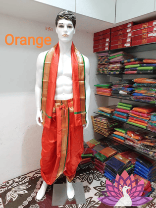 The Ultimate Orange Designer Dhoti Choice for Men The Ultimate Orange Designer Dhoti Choice for Men