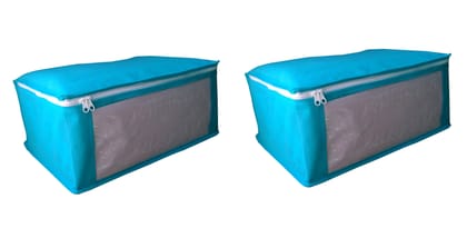 Non Woven Fabric Multi-Purpose Storage Bag/Saree Cover/Clothes Organiser for Wardrobe Set with Transparent Window (Pack of 2) Non Woven Fabric Multi-Purpose Storage Bag/Saree Cover/Clothes Organiser for Wardrobe Set with Transparent Window (Pack of 2)