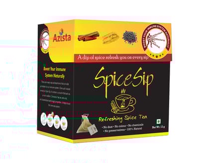 Spice Sip - Natural Immunity Booster Wellness Tea for All Adults Kids - Turmeric Cinnamon Black Pepper Spices - Pack of 9 (54 Tea Bags)