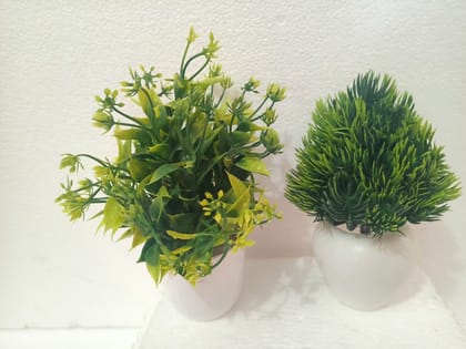 Combo set of 5 inches potted artificial shrubs Combo set of 5 inches potted artificial shrubs