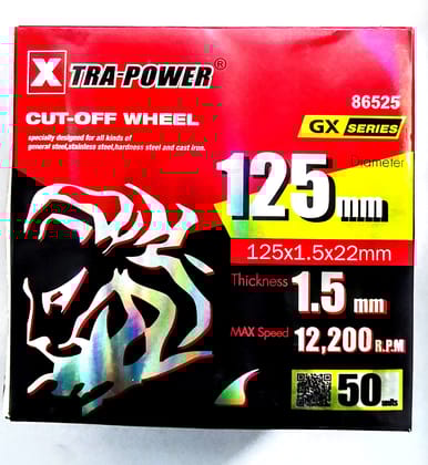 H9 1.5 mm Green Cut Off Wheel Xtra Power 5 Inch GX Series 125 mm Cutting Wheel (Pack of 50)