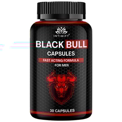 Intimify Black Bull capsules, sexual stamina supplements, sexual wellness men, Increase Size, Time Booster, Extra Pleasure (30 caps)