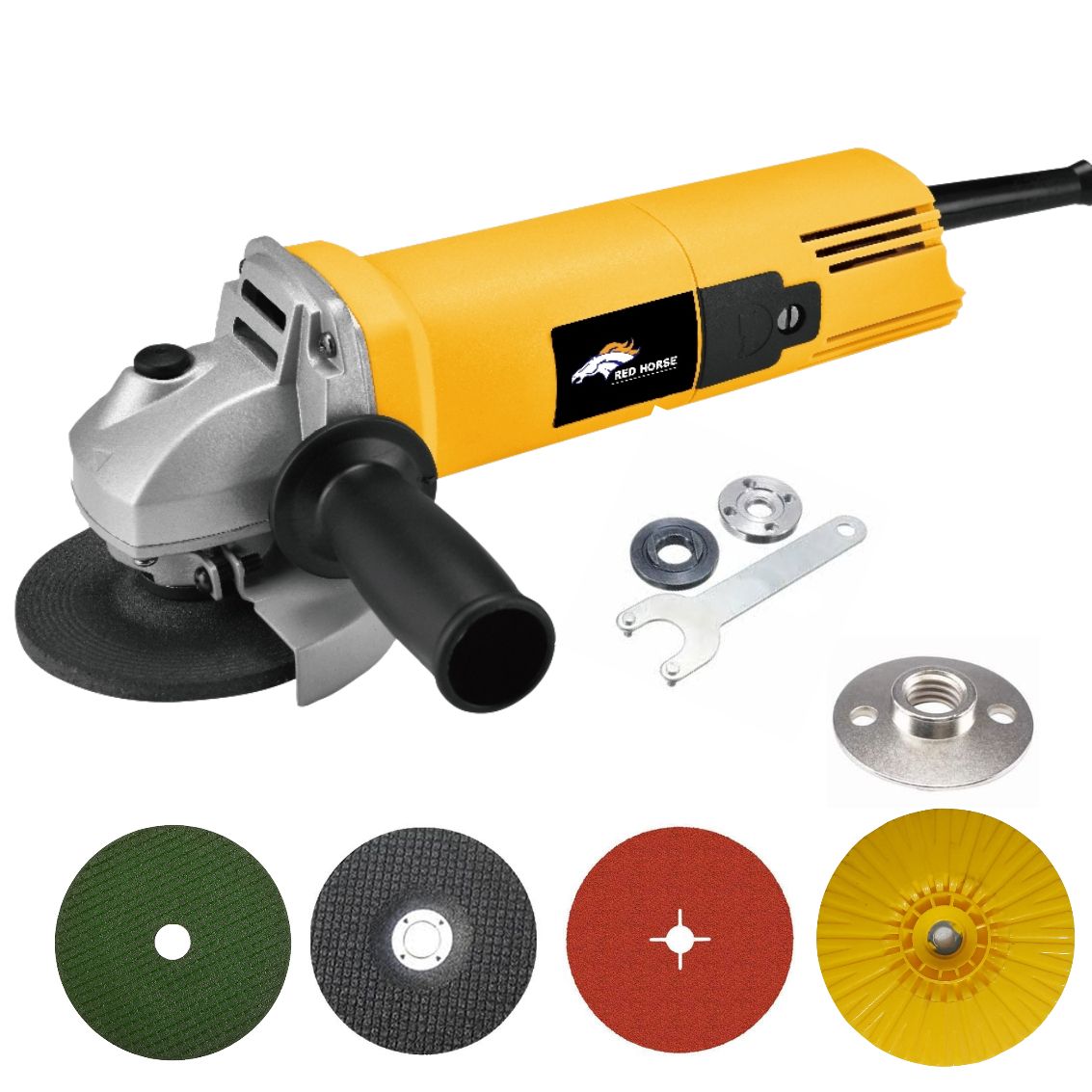 RanPra RH-322Y REDHORSE 801 ANGLE GRINDER WITH CUTTING & FIBER DISC HEAVY DUTY 1050 W Angle Grinder  (100 mm Wheel Diameter)