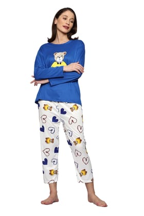 AUREA-666- Full. Sleeves Digital Graphic Printed T-Shirt Pyjama Night Suit Set for Girls & Women AUREA-666- Full. Sleeves Digital Graphic Printed T-Shirt Pyjama Night Suit Set for Girls & Women