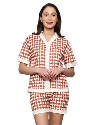 AUREA-802- GRAPHIC PRINT HALF SLEEVES SHORTS NIGHT SUIT SET FOR GIRLS & WOMEN BUTTONED-SHIRT WITH SHORTS AUREA-802- GRAPHIC PRINT HALF SLEEVES SHORTS NIGHT SUIT SET FOR GIRLS & WOMEN BUTTONED-SHIRT WITH SHORTS
