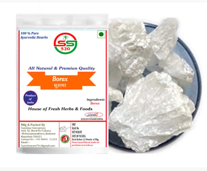 SS520 Suhaga 100g Stone Borax Rock Sogi Dali (Sodium Borate) For Multipurpose