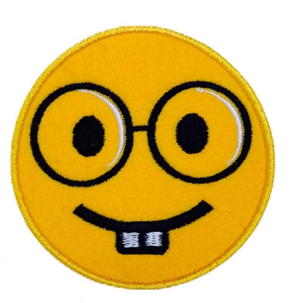 Nerd Emoji Patch - Geeky, Funny Iron-On or Sew-On Patch