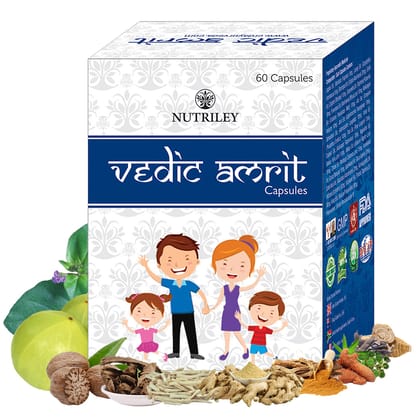 Nutriley Vedic Amrit - General Wellness & Immunity Capsules (60 Capsules)
