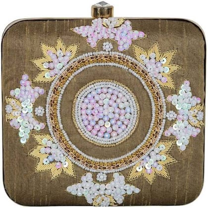 Hand Embroidery Stylish 6 * 6 Customize clutch with your name for women