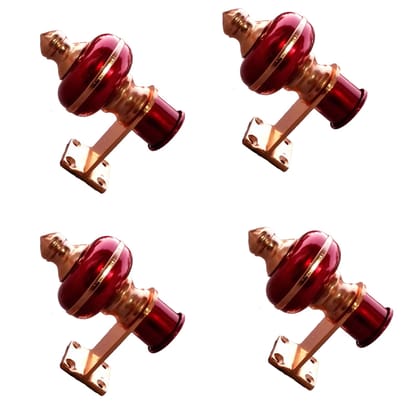 Skayab Curtain Bracket Mandir Bracket With Self Aluminum Support Cherry Color Pack Of -4