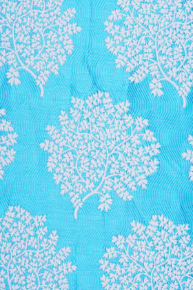 Parda online 274 cm (9 ft) Jacquard Blue & White Abstract Design | Eyelet Window Curtain | Fine Blended Jacquard Fabric | for Living Rooms and Bedrooms | Pack of 4 | 274 L x 121 W Centimeters
